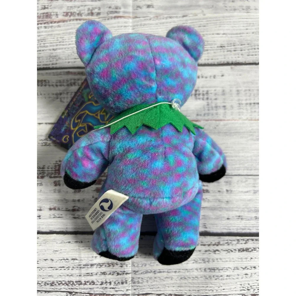 VTG Grateful Dead Iris Bean Bear Plush Liquid Blue Tie Dye 7